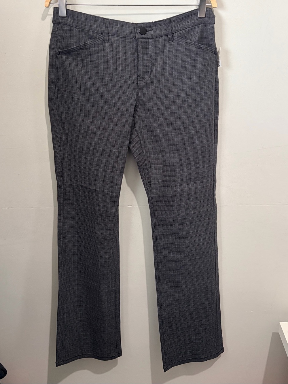 Reitmans NWT Plaid Barely Bootcut Dress Pants Charcoal Grey Size 8 Petite